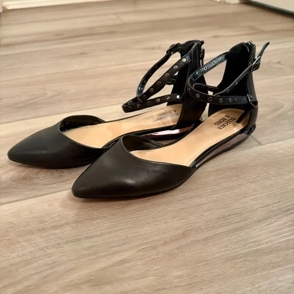 Bleecker & Bond| EUC Women’s Black Ankle Strap Ballet Flats in Size 7 - Picture 2 of 12